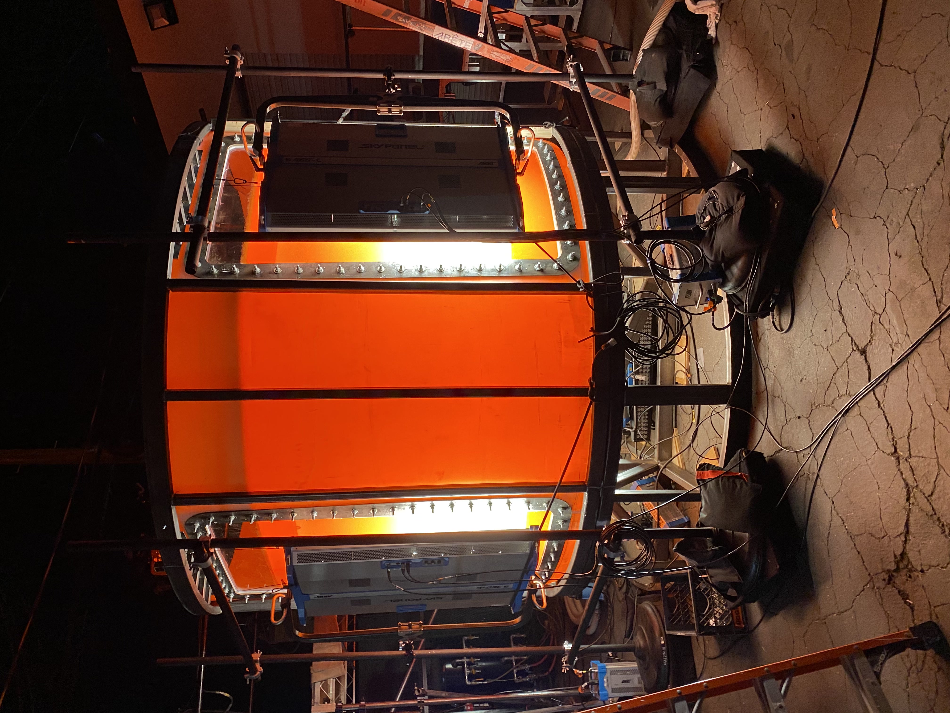 Vat of glowing orange-red lava material