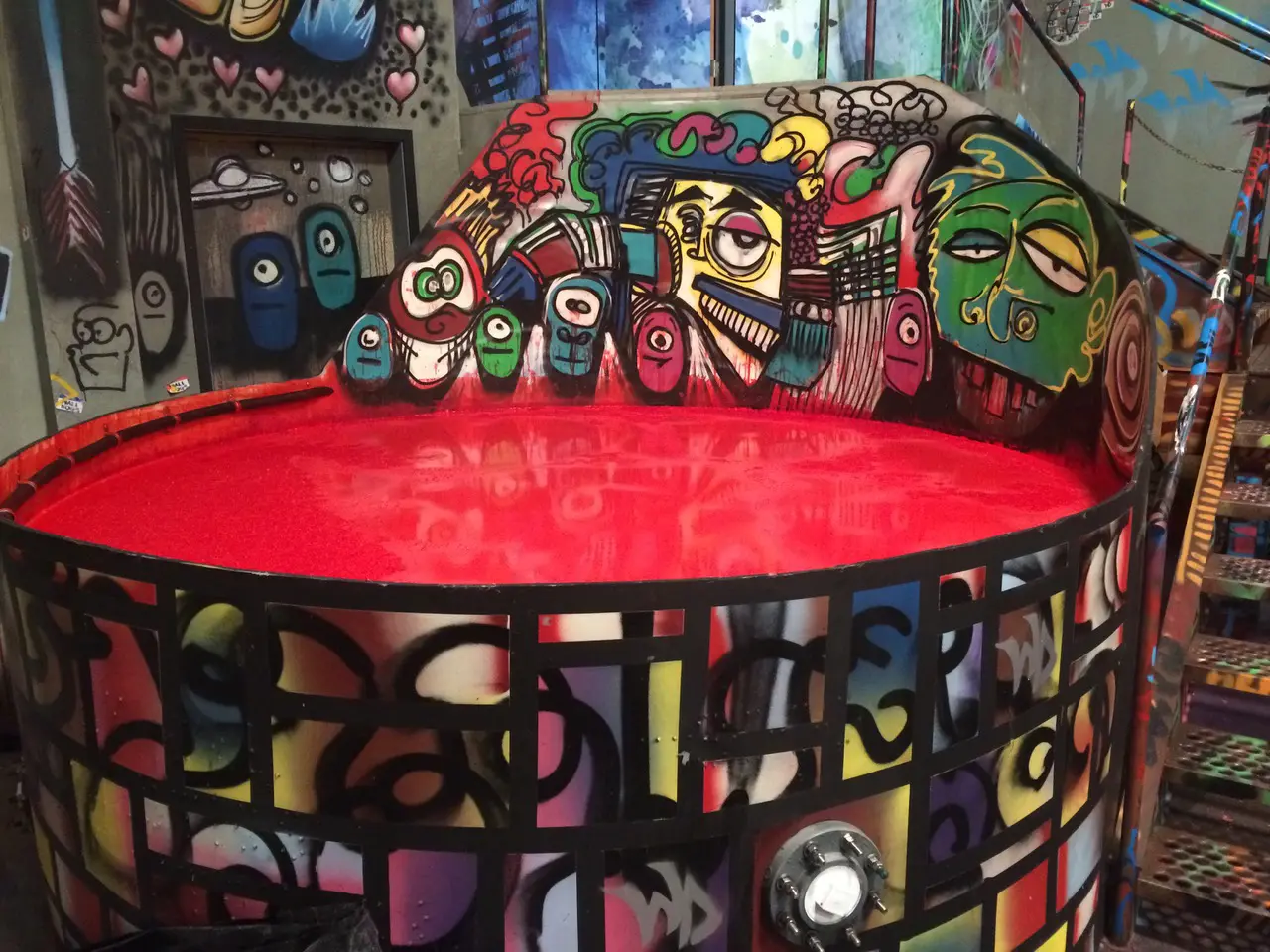 Vibrant red super slime special effect in action